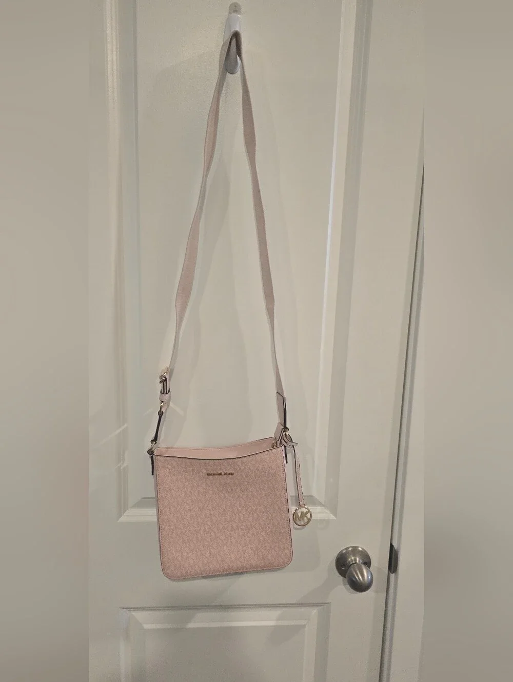 Michael Kors Blush Pink Logo Crossbody Sling EUC